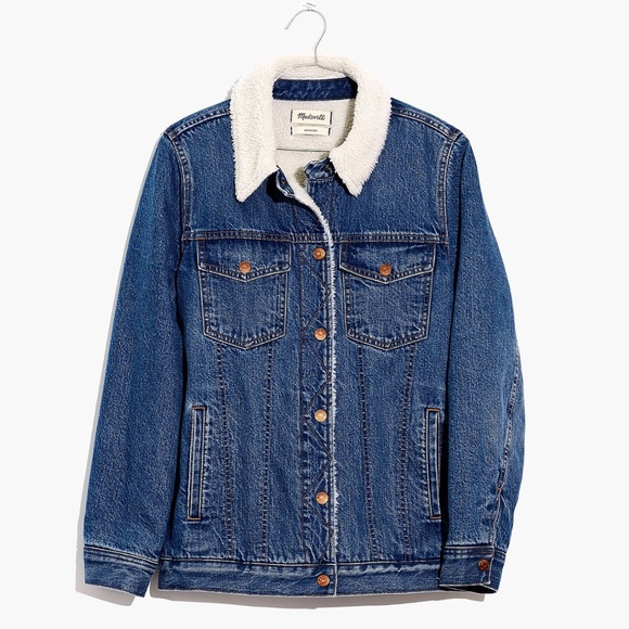 Madewell The Oversized Jean Jacket in Donaway Wash: Sherpa Edition - Picture 4 of 4